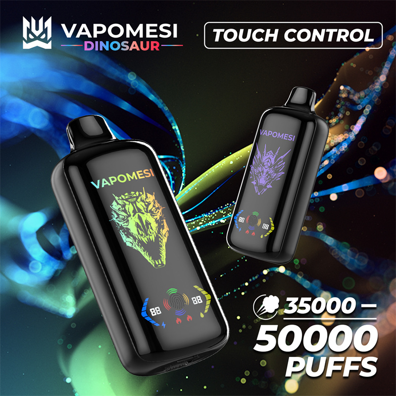 EU Warehouse Vapomesi Dinosaur 50000 Puffs Full Smart Screen Wholesale Disposable Vape Puff 50k Touch Control Airflow Adjustable