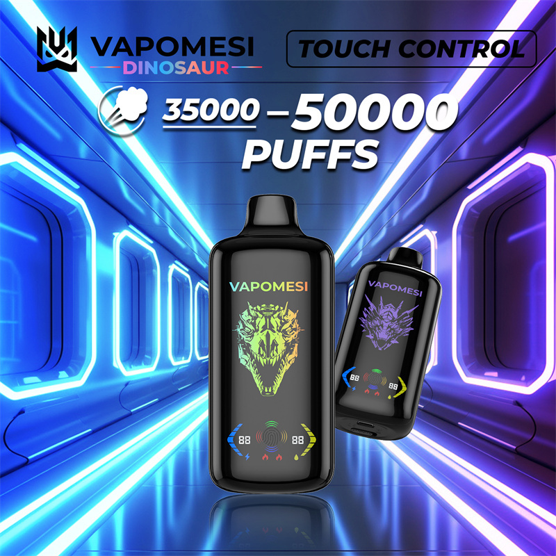 EU Warehouse Vapomesi Dinosaur 50000 Puffs Full Smart Screen Wholesale Disposable Vape Puff 50k Touch Control Airflow Adjustable