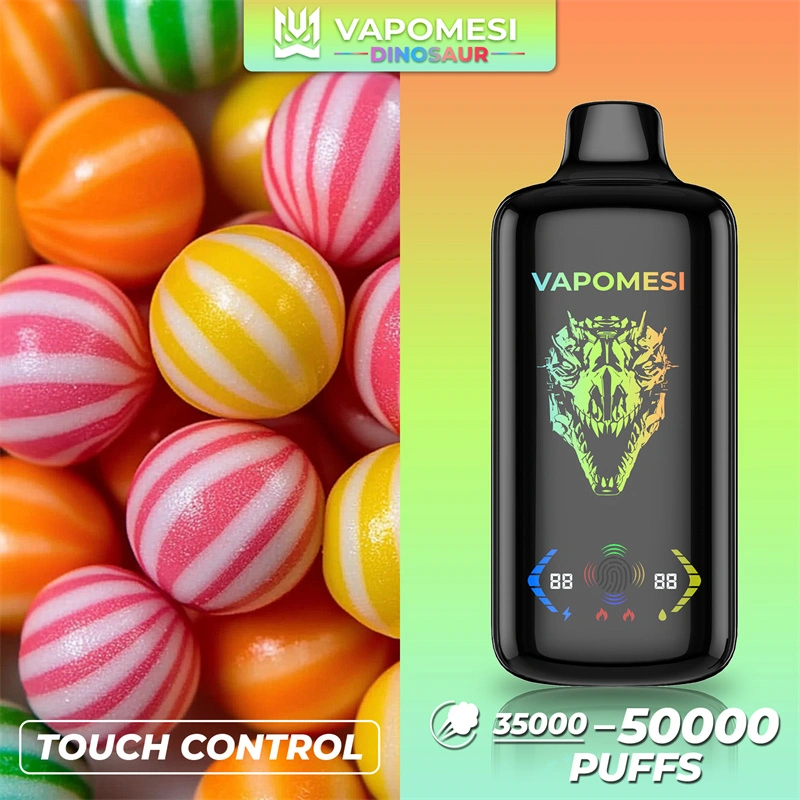 EU Warehouse Vapomesi Dinosaur 50000 Puffs Full Smart Screen Wholesale Disposable Vape Puff 50k Touch Control Airflow Adjustable