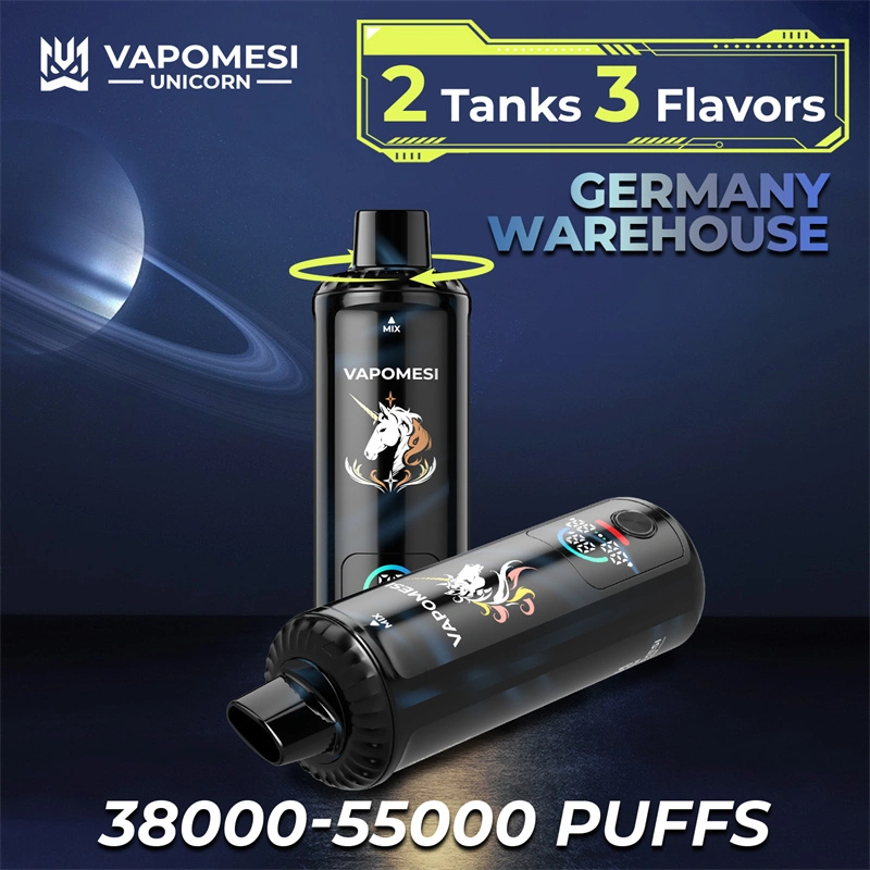 EU Warehouse Vapomesi Unicorn 55000 Puffs Smart Screen Wholesale Disposable Vape Puff 55k Dual Tank Triple Flavors