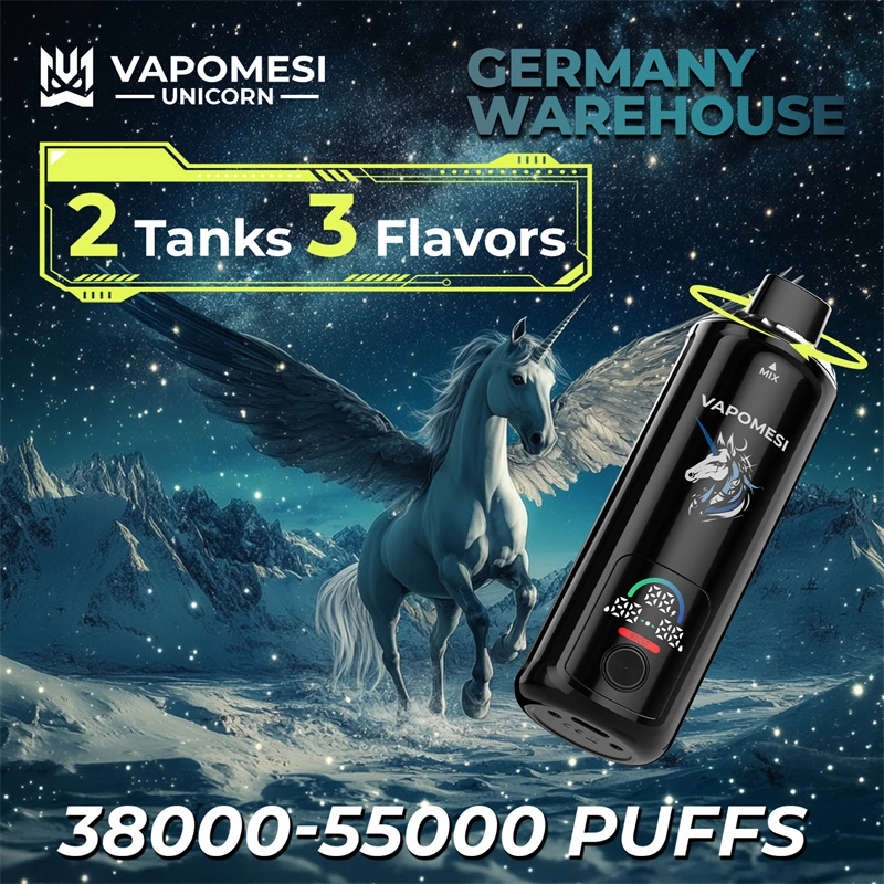 EU Warehouse Vapomesi Unicorn 55000 Puffs Smart Screen Wholesale Disposable Vape Puff 55k Dual Tank Triple Flavors