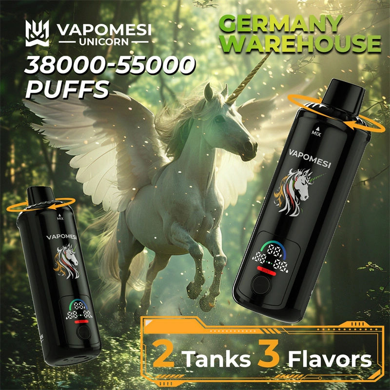 EU Warehouse Vapomesi Unicorn 55000 Puffs Smart Screen Wholesale Disposable Vape Puff 55k Dual Tank Triple Flavors