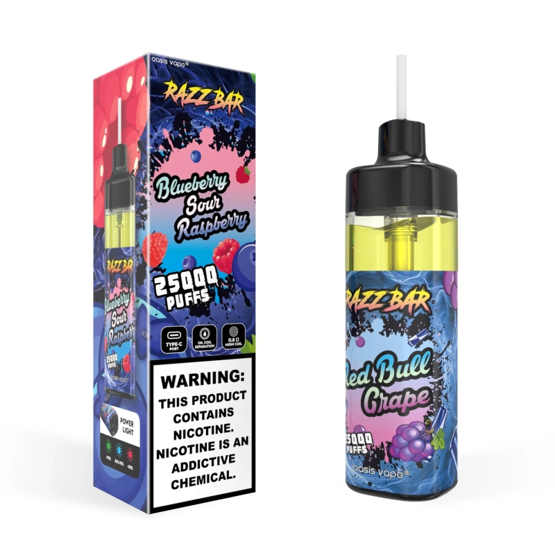 EU Warehouse Razz Bar 25000 Puffs Wholesale Disposable Vape Puff 25k Electronic Cigarette Adjustable Airflow