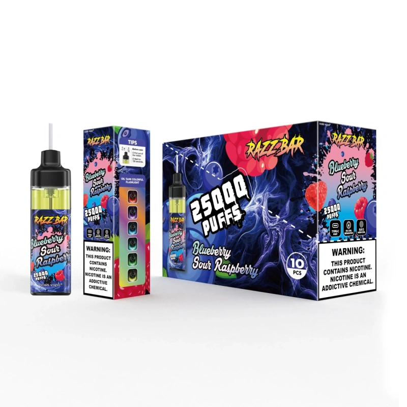 EU Warehouse Razz Bar 25000 Puffs Wholesale Disposable Vape Puff 25k Electronic Cigarette Adjustable Airflow