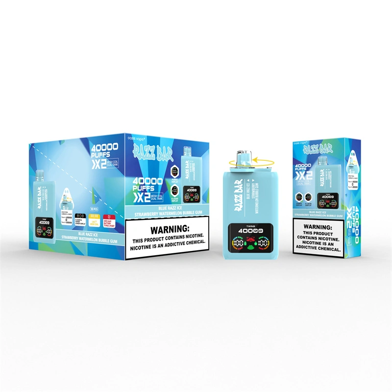 EU Warehouse Razz Bar 40000 Puffs Double Flavors Smart Screen Wholesale Disposable Vape Puff 40k Dual Tank