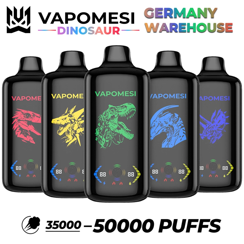 EU Warehouse Vapomesi Dinosaur 50000 Puffs Full Smart Screen Wholesale Disposable Vape Puff 50k Touch Control Airflow Adjustable