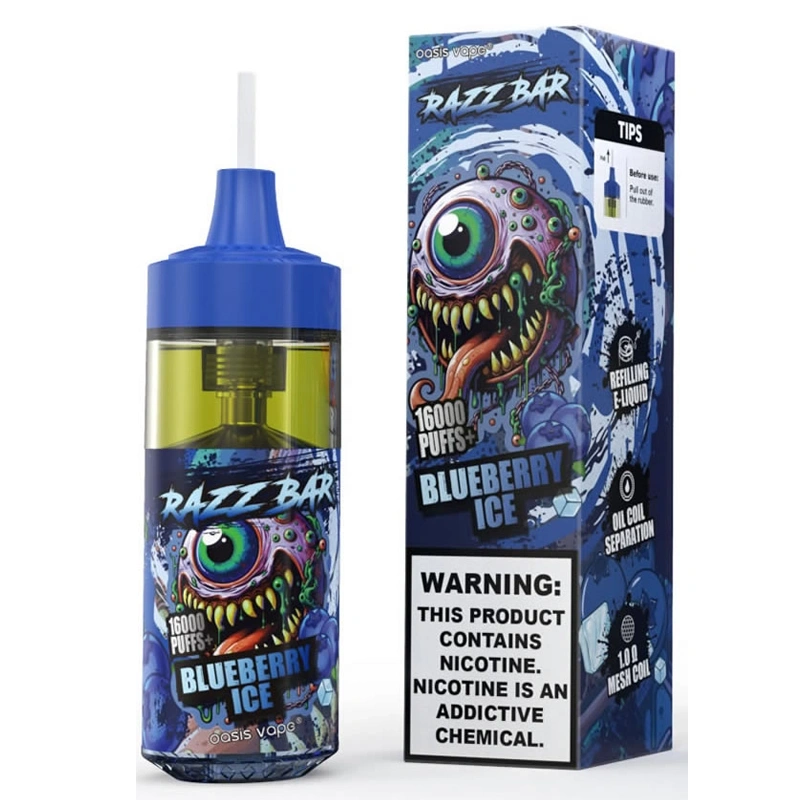 EU Warehouse Razz Bar 16000 Puffs Wholesale Disposable Vape Puff 16k Electronic Cigarette Refillable E Liqulid