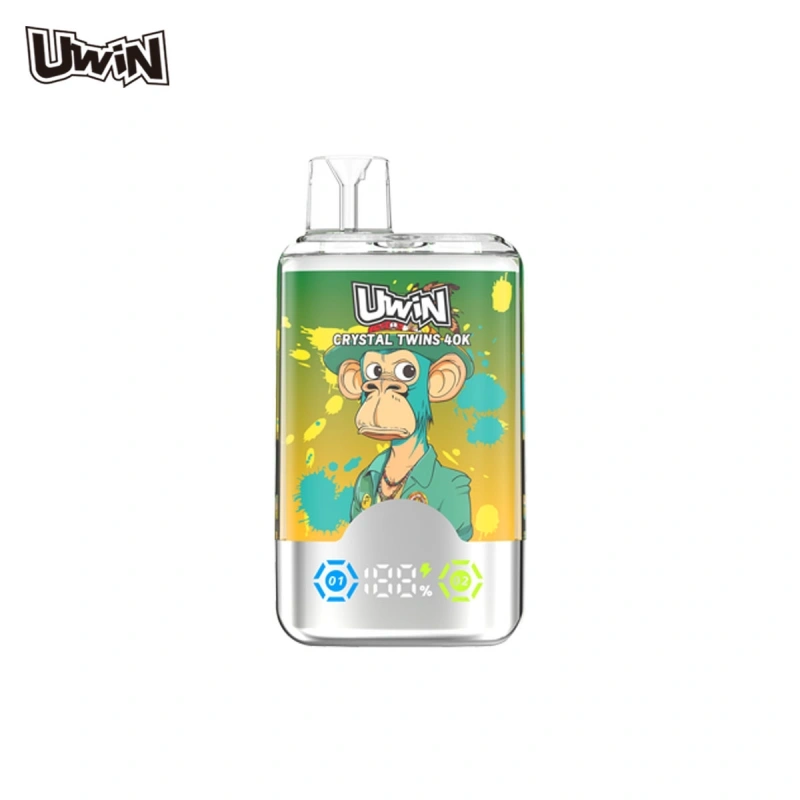 Uwin Twins Crystal 40000 Puffs Double Flavors Smart Screen Wholesale Disposable Vape Puff 40k Electronic Cigarette