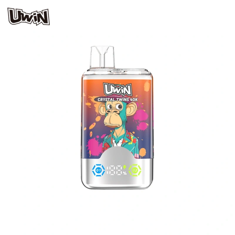 Uwin Twins Crystal 40000 Puffs Double Flavors Smart Screen Wholesale Disposable Vape Puff 40k Electronic Cigarette