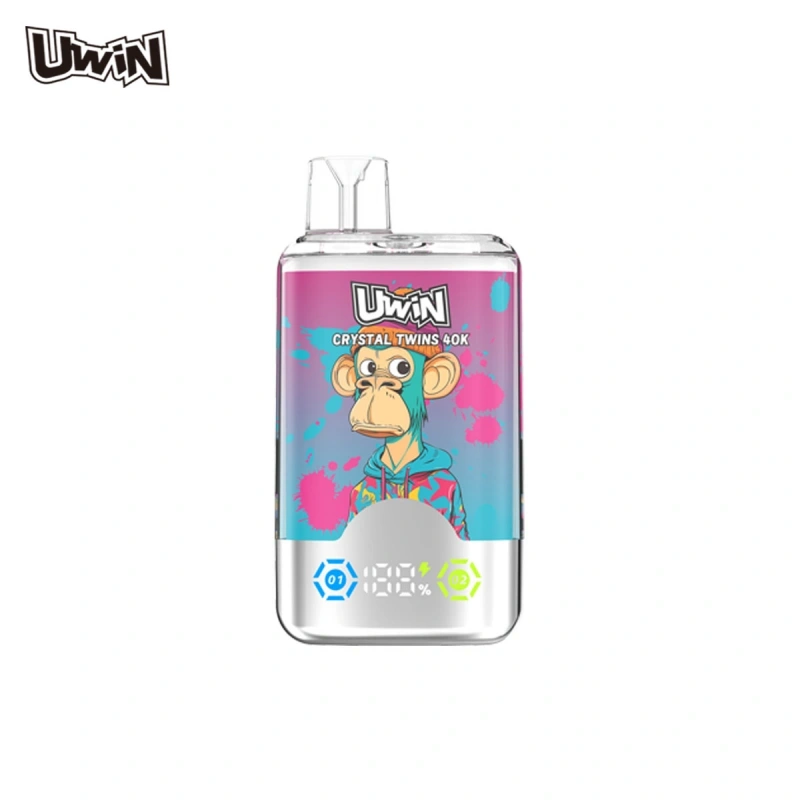 Uwin Twins Crystal 40000 Puffs Double Flavors Smart Screen Wholesale Disposable Vape Puff 40k Electronic Cigarette