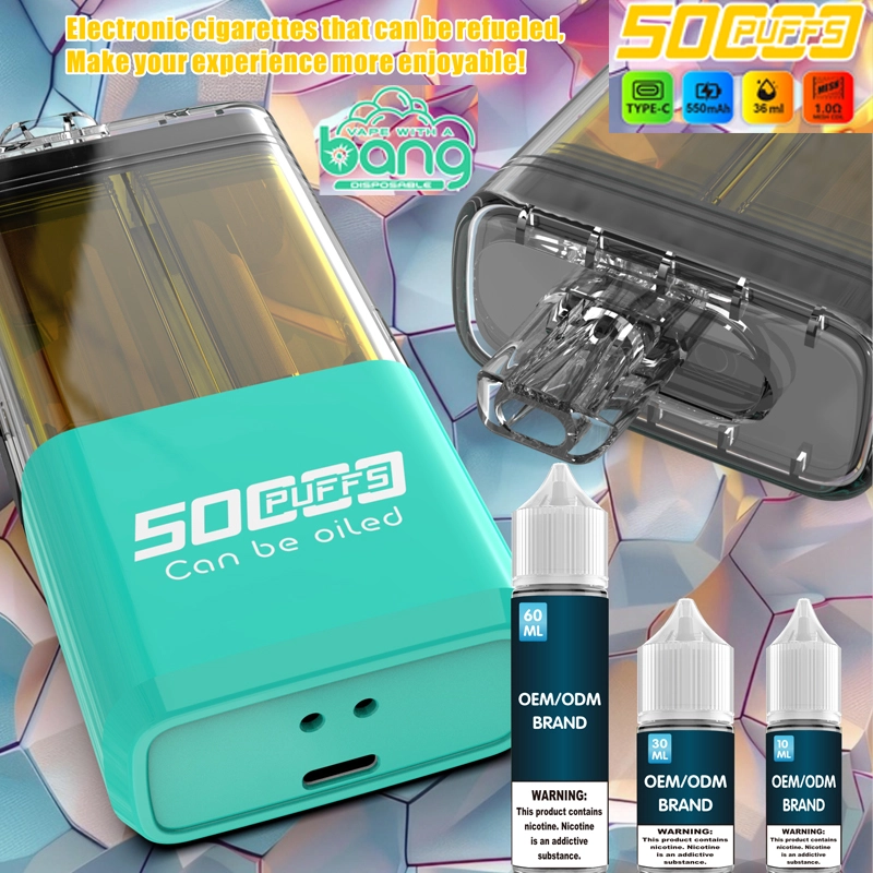 Bang 50000 Puffs Dual Flavors Smart Screen Disposable Vape Wholesale Puff 50k Refillable Oil