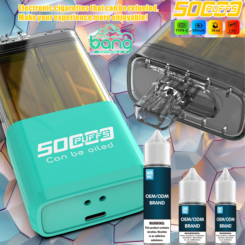 Bang 50000 Puffs Dual Flavors Smart Screen Disposable Vape Wholesale Puff 50k Refillable Oil