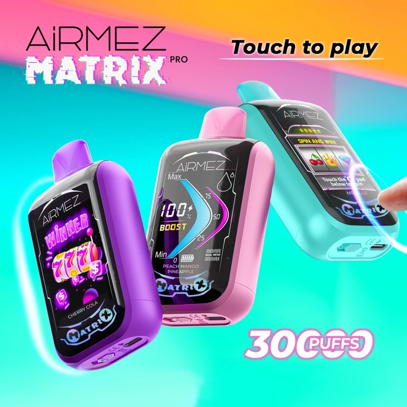 EU Warehouse Airmez Matrix Pro 30000 Puffs Full Smart Screen Disposable Vape Wholesale Puff 30k Touch Control