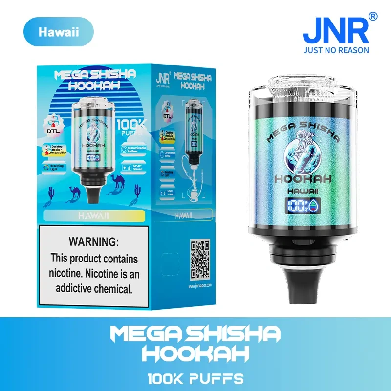 JNR Mega Shisha Hookah 100000 Puffs Smart Screen Disposable Vape Wholesale Puff 100k DTL Breathing Light