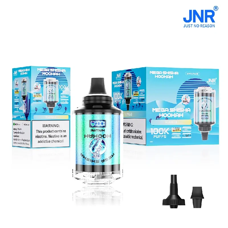 JNR Mega Shisha Hookah 100000 Puffs Smart Screen Disposable Vape Wholesale Puff 100k DTL Breathing Light
