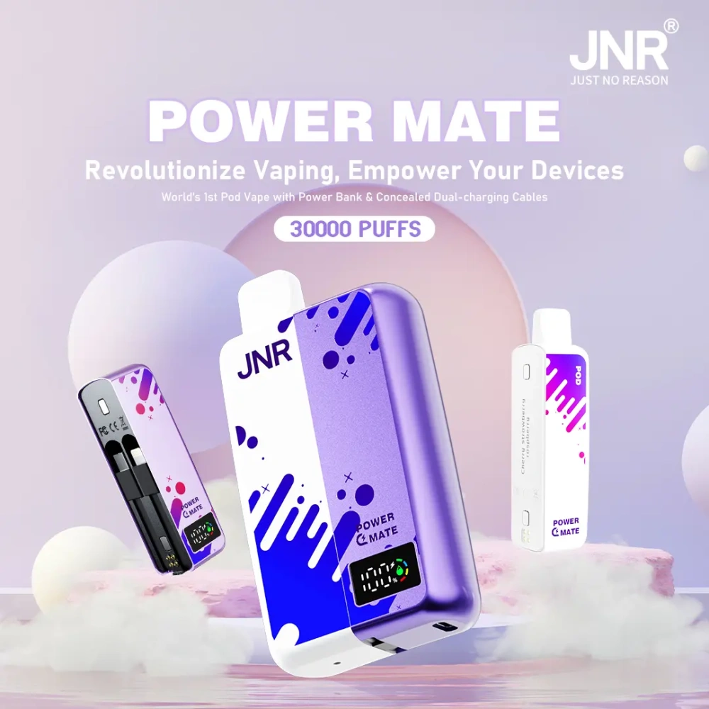 JNR Power Mate 30000 Puffs Smart Screen Disposable Vape Wholesale Puff 30k Pod 5000mAh Power Bank