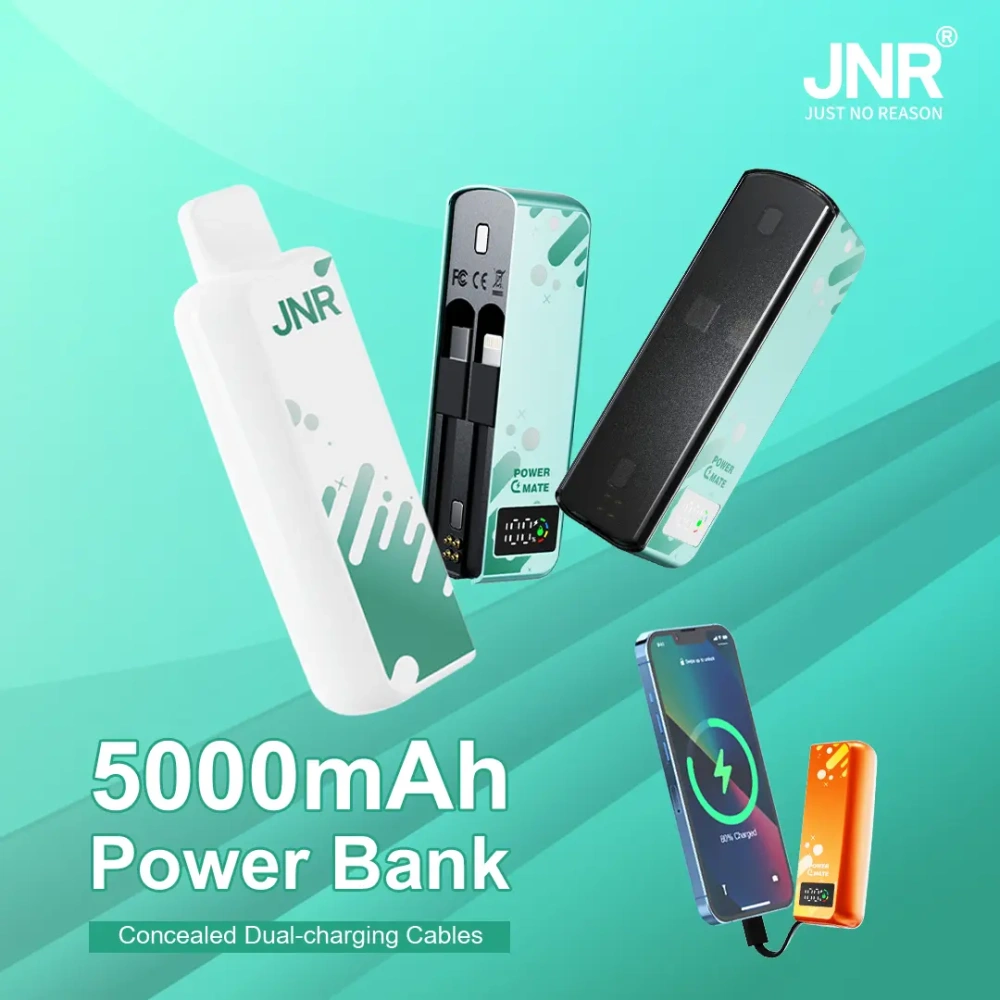 JNR Power Mate 30000 Puffs Smart Screen Disposable Vape Wholesale Puff 30k Pod 5000mAh Power Bank