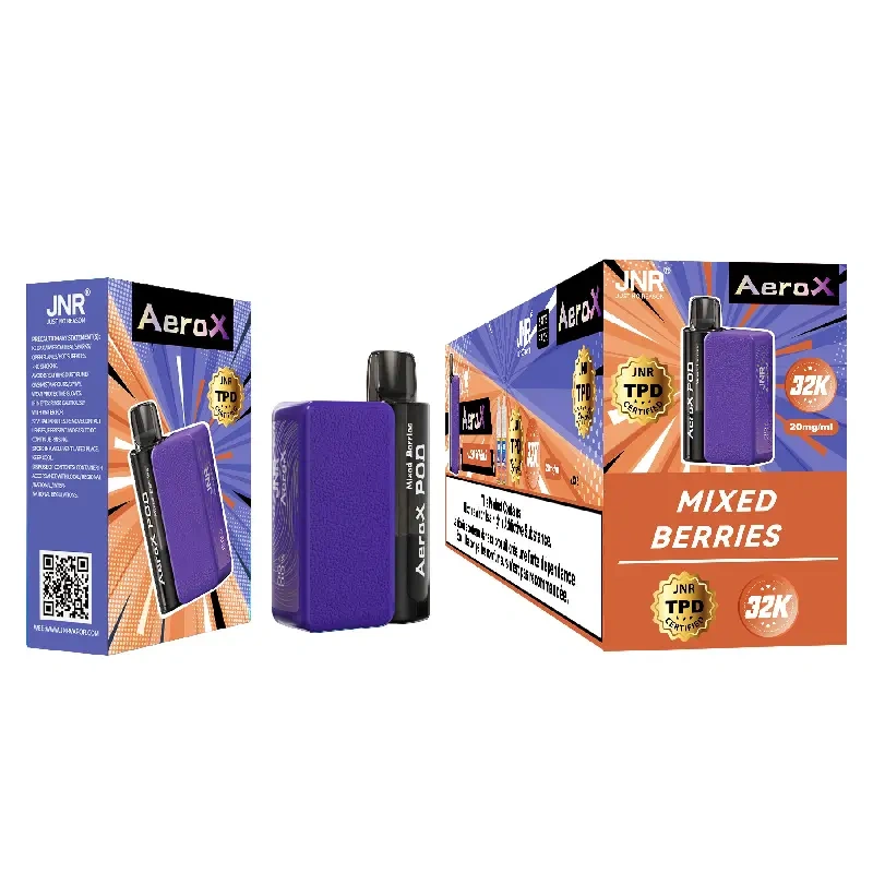 JNR Aero X Refillable Pod TPD Certified Vape Wholesale Smart Screen 32000 Puffs Dual Mesh Coil