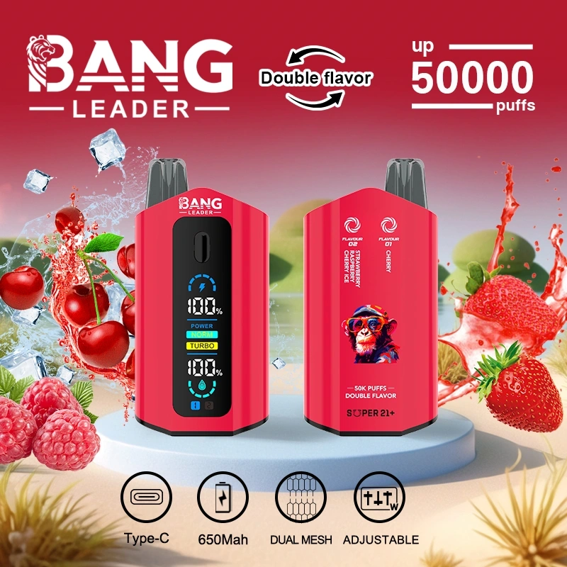 Bang Leader 50000 Puffs Double Flavors Smart Screen Wholesale Disposable Vape Puff 50K Electronic Cigarette