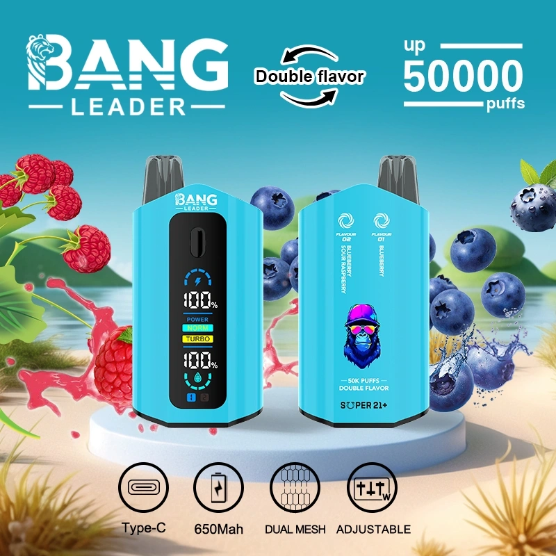 Bang Leader 50000 Puffs Double Flavors Smart Screen Wholesale Disposable Vape Puff 50K Electronic Cigarette