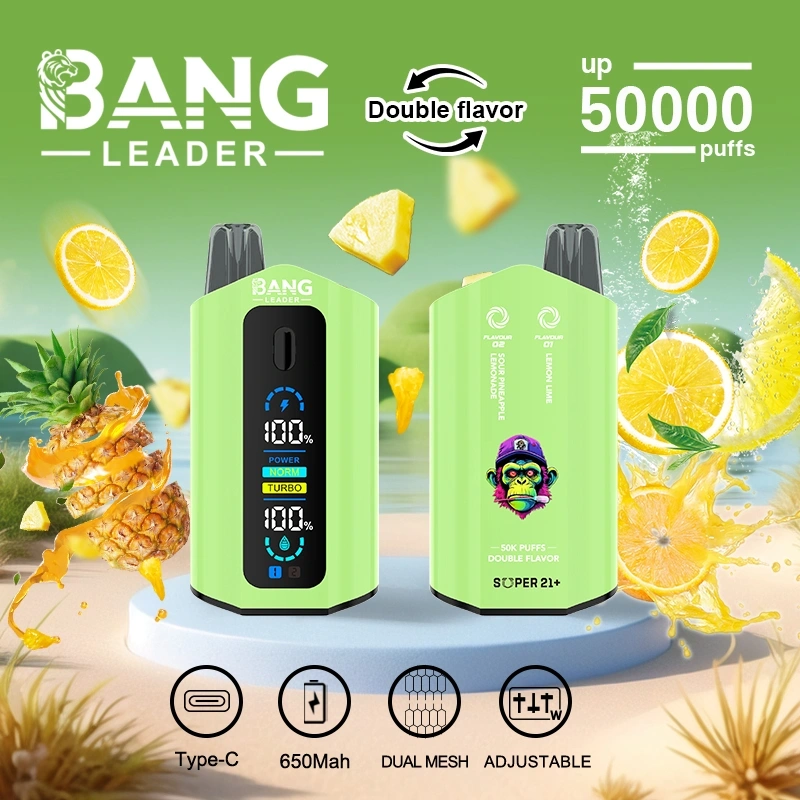 Bang Leader 50000 Puffs Double Flavors Smart Screen Wholesale Disposable Vape Puff 50K Electronic Cigarette