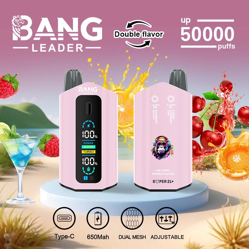 Bang Leader 50000 Puffs Double Flavors Smart Screen Wholesale Disposable Vape Puff 50K Electronic Cigarette