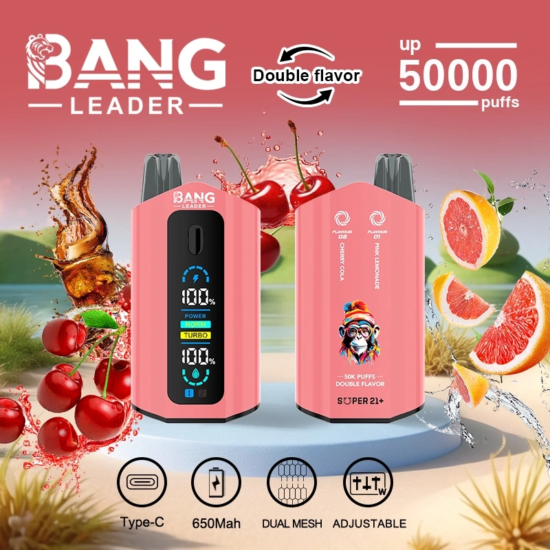 Bang Leader 50000 Puffs Double Flavors Smart Screen Wholesale Disposable Vape Puff 50K Electronic Cigarette