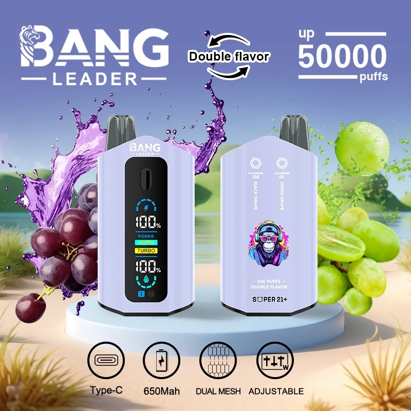 Bang Leader 50000 Puffs Double Flavors Smart Screen Wholesale Disposable Vape Puff 50K Electronic Cigarette