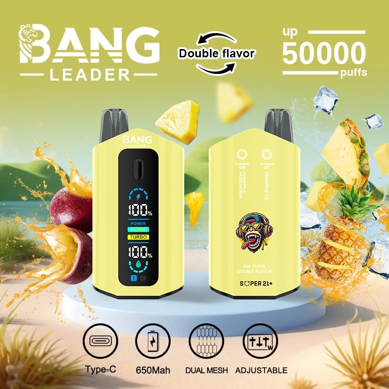 Bang Leader 50000 Puffs Double Flavors Smart Screen Wholesale Disposable Vape Puff 50K Electronic Cigarette