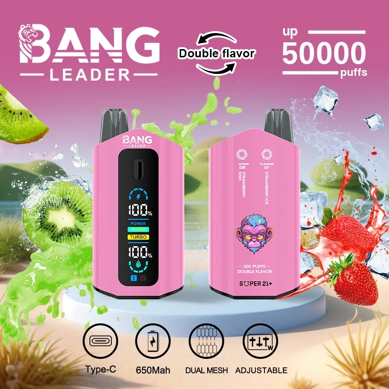 Bang Leader 50000 Puffs Double Flavors Smart Screen Wholesale Disposable Vape Puff 50K Electronic Cigarette