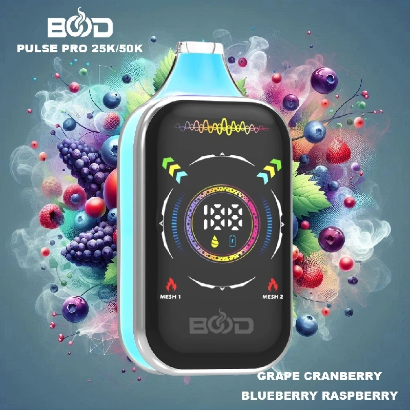 Bood Pulse Pro 25000 50000 Puffs Full Smart Screen Disposable Vape Wholesale Puff 25K 50K Dual Mode RGB Light