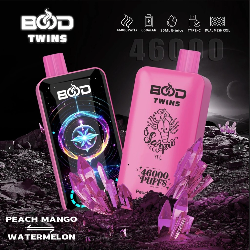 Bood Twin 46000 Puffs Dual Flavors Full Smart Screen Disposable Vape Wholesale Puff 46K Electronic Cigarette