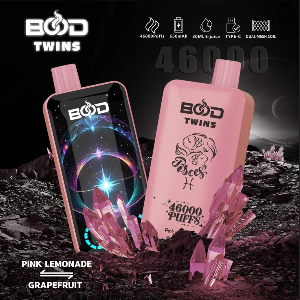 Bood Twin 46000 Puffs Dual Flavors Full Smart Screen Disposable Vape Wholesale Puff 46K Electronic Cigarette