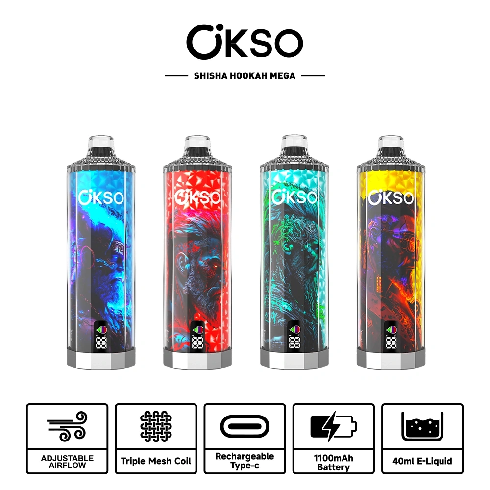 OKSO Shisha Hookah Mega 50000 Puffs Smart Screen Disposable Vape Wholesale Puff 50K Electronic Cigarette