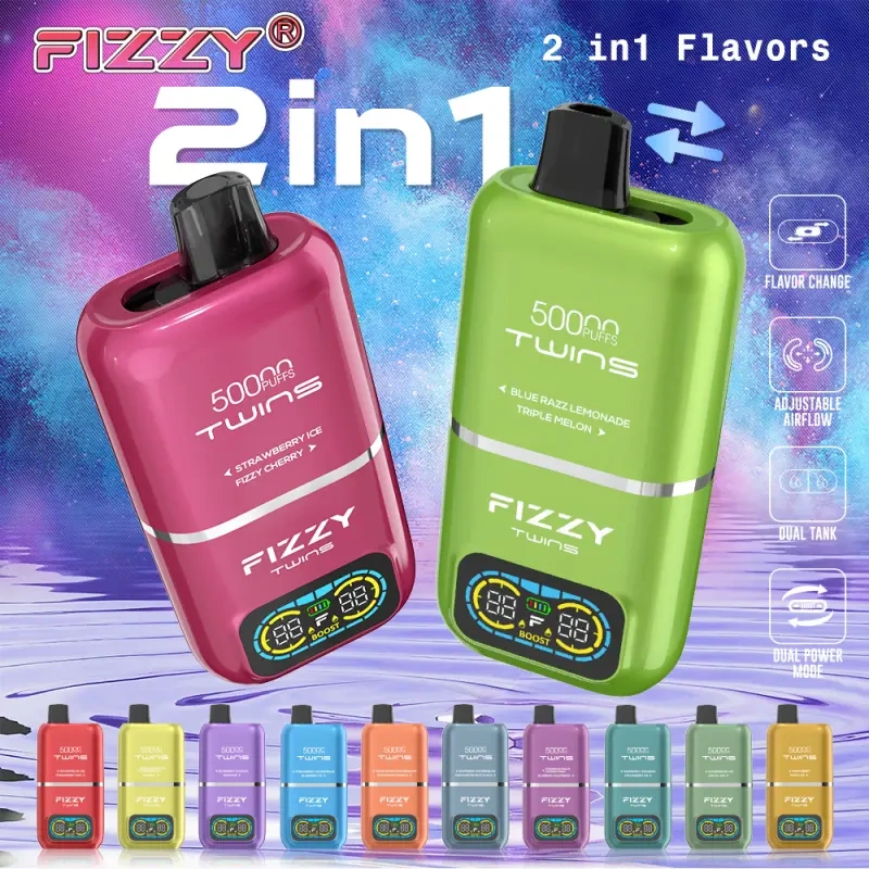  Fizzy Twin 50000 Puffs Dual Flavors