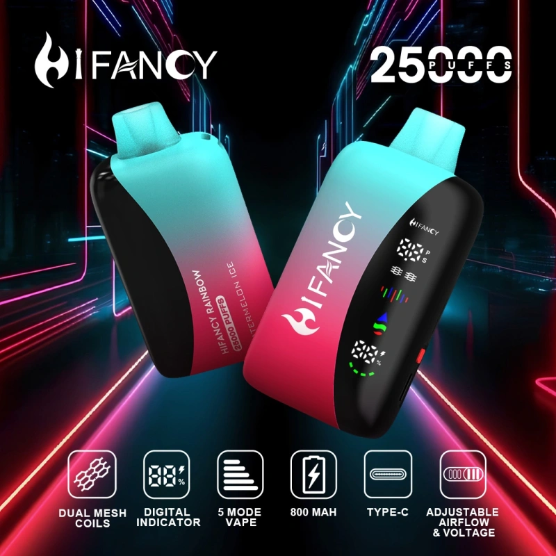 Hifancy Rainbow 25000 25K Puffs Smart Screen Disposable Vape EU Warehouse