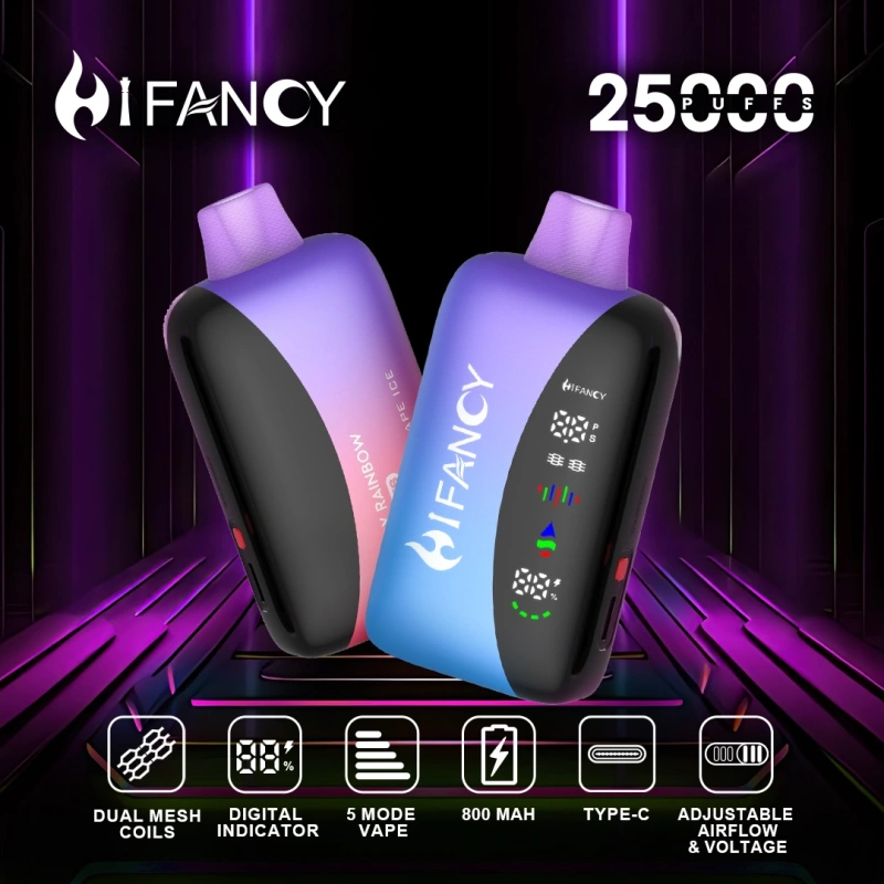 Hifancy Rainbow 25000 25K Puffs Smart Screen Disposable Vape EU Warehouse