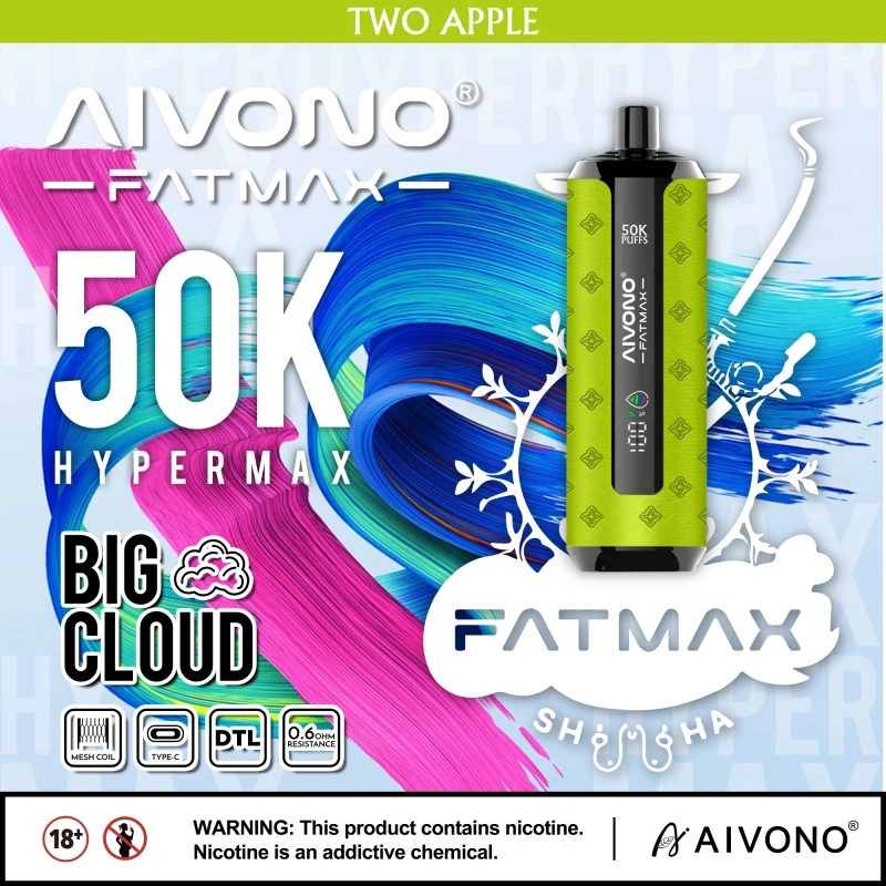 EU Warehouse Aivono Aim Fatmax 50000 50K Puffs Smart Screen Shisha Hookah Disposable Vape Electronic Cigarette Wholesale