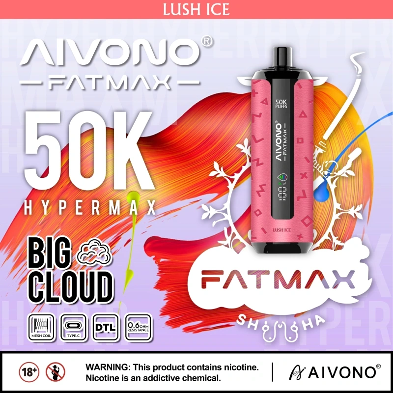 EU Warehouse Aivono Aim Fatmax 50000 50K Puffs Smart Screen Shisha Hookah Disposable Vape Electronic Cigarette Wholesale