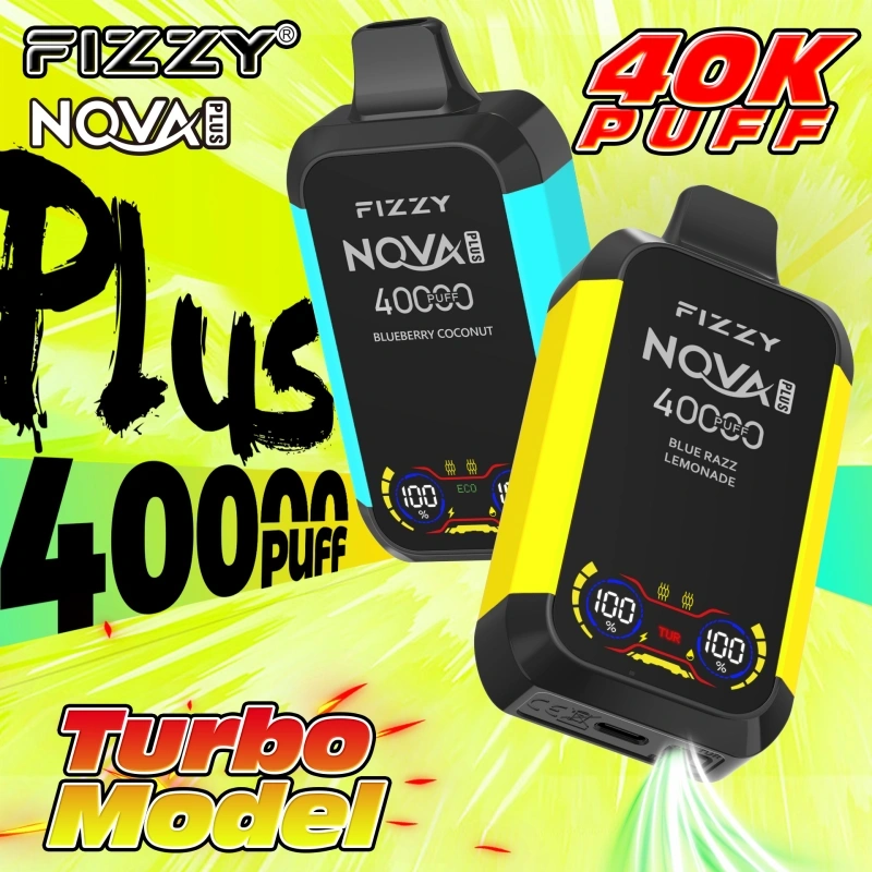 Fizzy Nova Plus 40000 40K Puffs Double Screen EU Warehouse Disposable Vape Puff 40k Wholesale E Cigarettes Double Mode Dual Mesh Coil