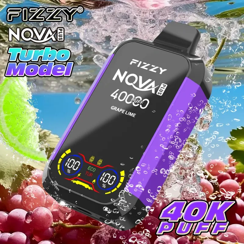 Fizzy Nova Plus 40000 40K Puffs Double Screen EU Warehouse Disposable Vape Puff 40k Wholesale E Cigarettes Double Mode Dual Mesh Coil