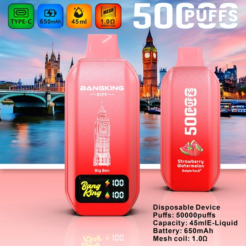 Bang King City 50000 50K Puffs Disposable Vape Shop Smart Screen Electronic Cigarette Wholesale