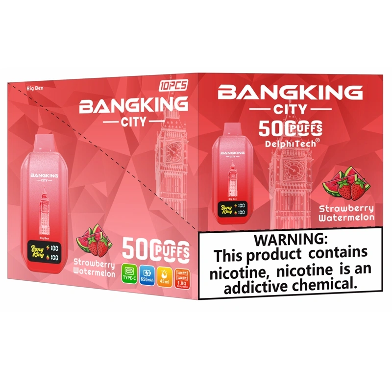 Bang King City 50000 50K Puffs Disposable Vape Shop Smart Screen Electronic Cigarette Wholesale