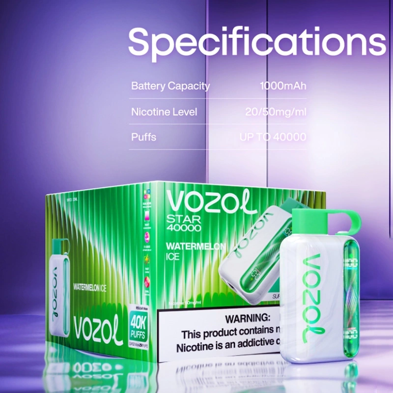 Vozol Star 40000 40K Puffs Disposable Vape Wavy Curved Screen Electronic Cigarette Wholesale