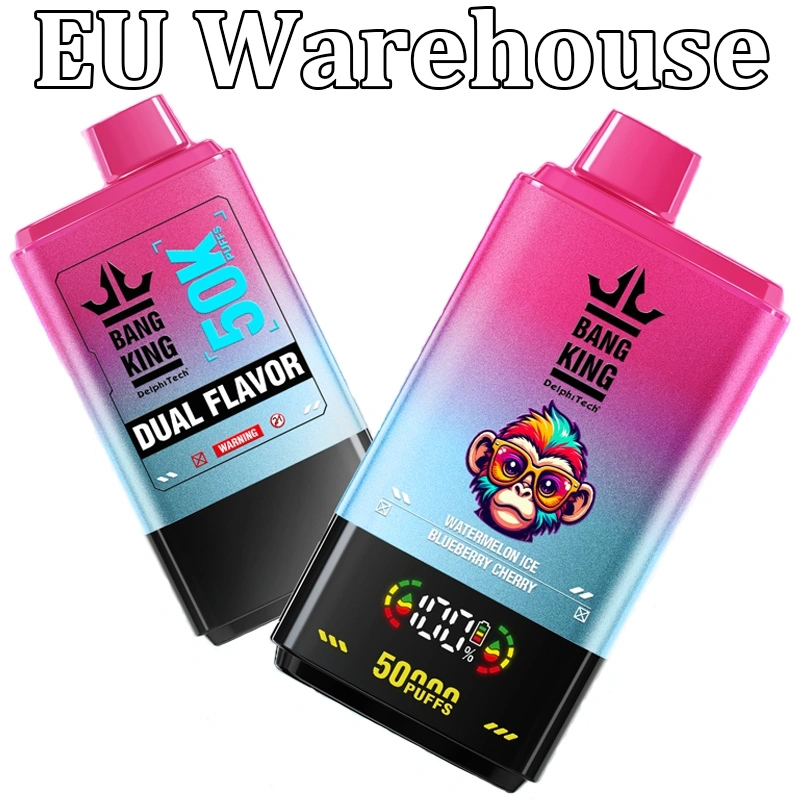 Dual Flavors Bang King 50000 Puffs 2 in 1 Best Disposable Vape 50K Digital Screen EU Warehouse