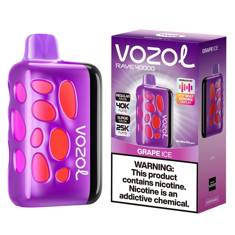Vozol Rave 40000 40K Puffs Disposable Vape Electronic Cigarette Wholesale 270° Beat Sensing Display