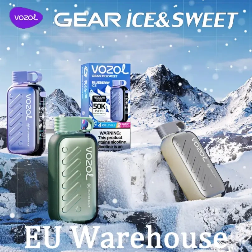 Vozol Gear Ice & Sweet 50000 50K Puffs EU Warehouse Best Disposable Vape Europe 3D Curved Screen
