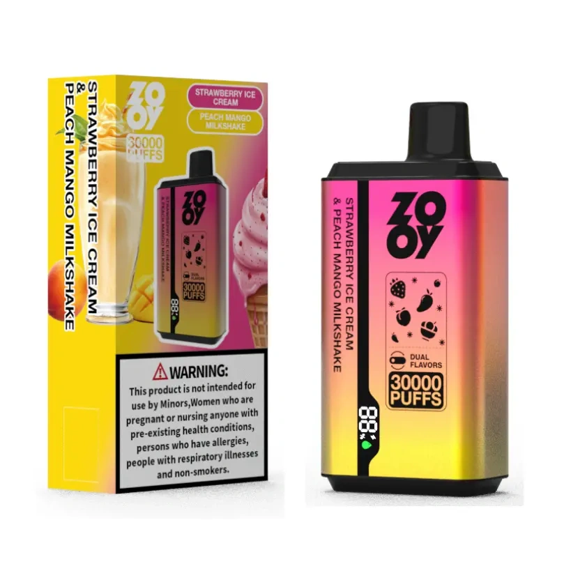 ZOOY Twins 30000 30K Puffs EU Warehouse Dual Flavors Rechargeable Disposable Vape Smart Screen
