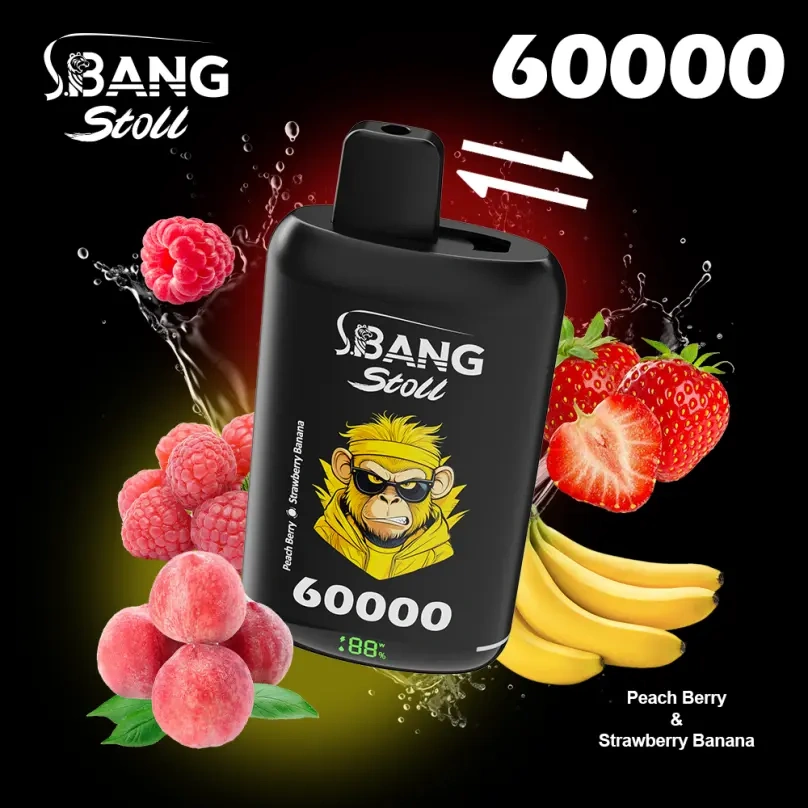 Bang Stoll 60000 60K Puffs Dual Flavors 2 in 1 Vape Shop Best Disposable E Cigarette Smart Screen