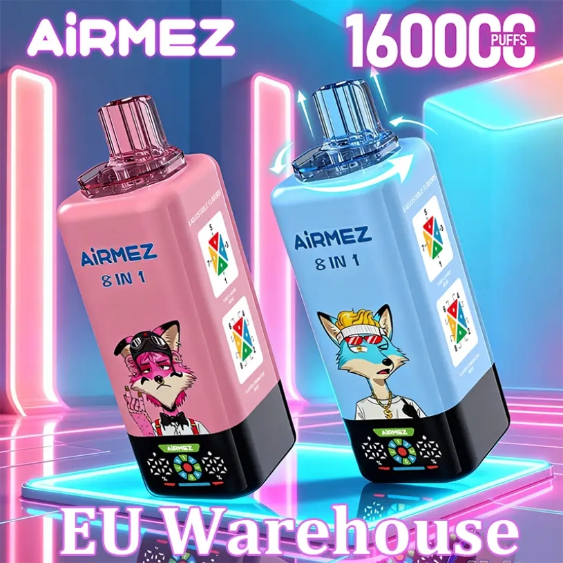 Airmez 160K 160000 Puffs 8 in 1 EU Warehouse Best Disposable Vape Original Factory Digital Screen